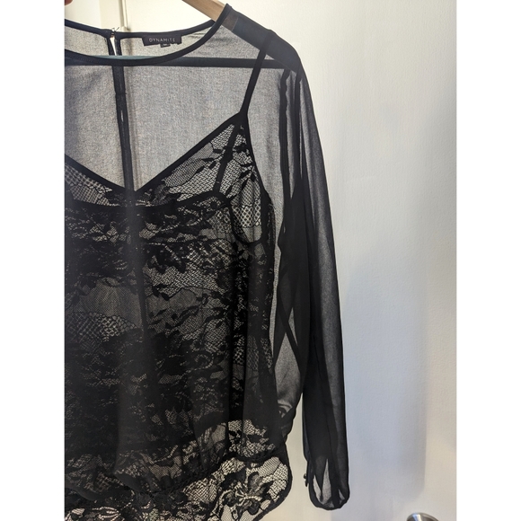 Dynamite Sheer Long Sleeve Bodysuit - Picture 7 of 9
